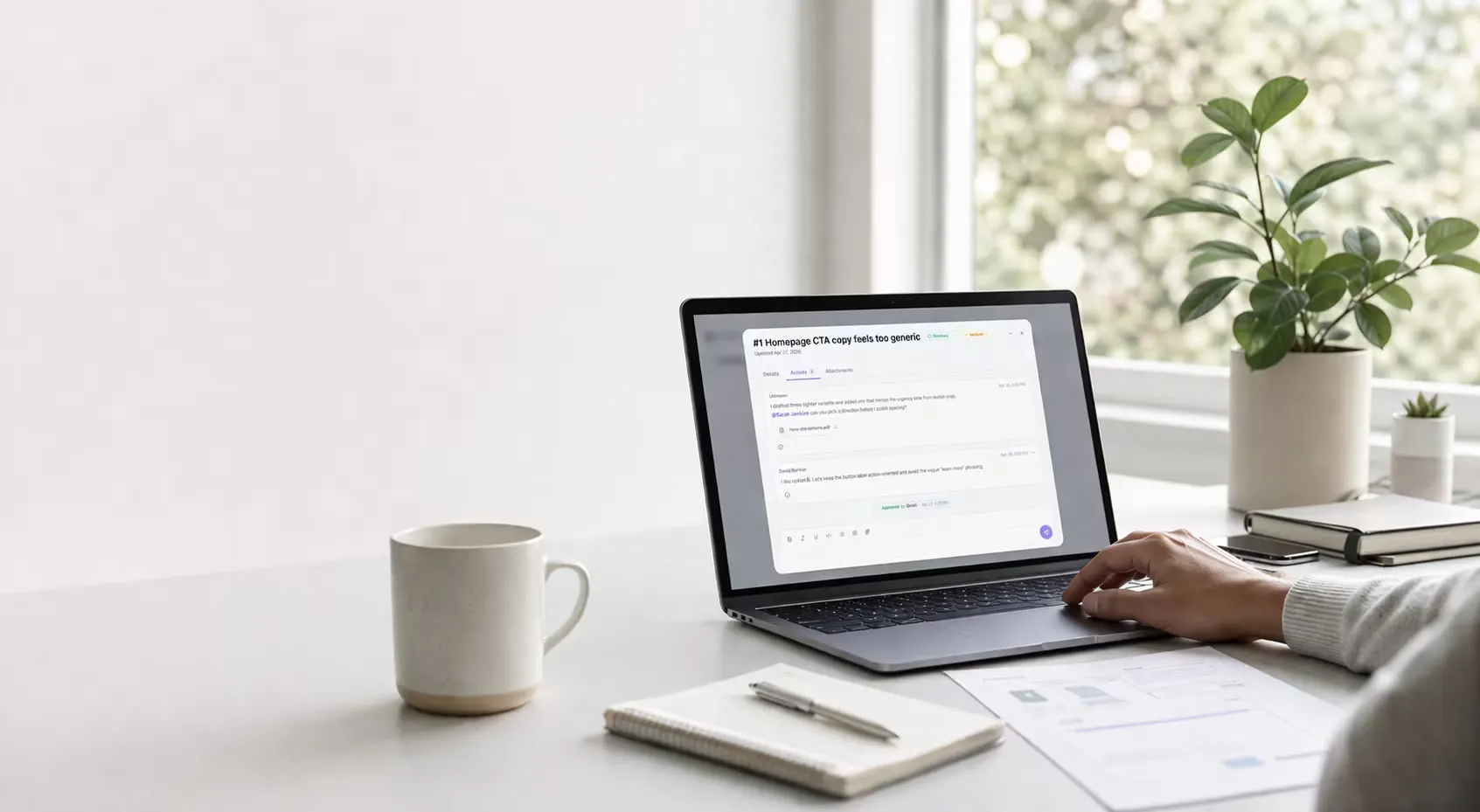 IssueClear product screen shown on a laptop